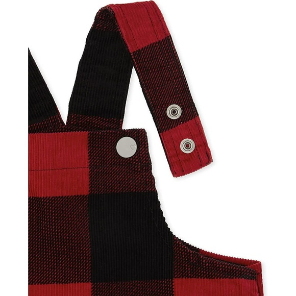 Toddler Girls Buffalo Plaid Skirtall Overall dress corduroy 18-24months - Picture 3 of 7